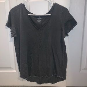 American Eagle grey v neck top